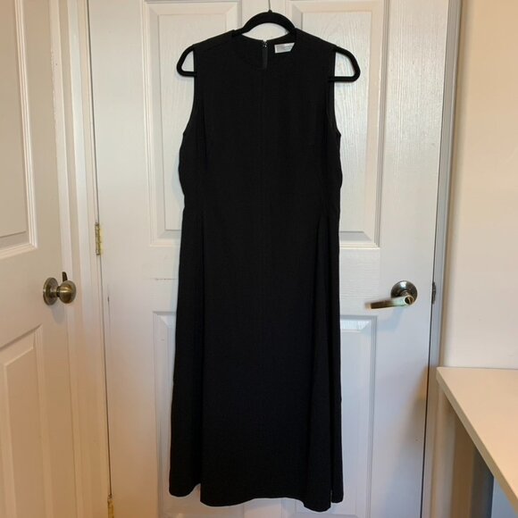 Contemporaine Black Midi Dress - Size 8 - Picture 1 of 8